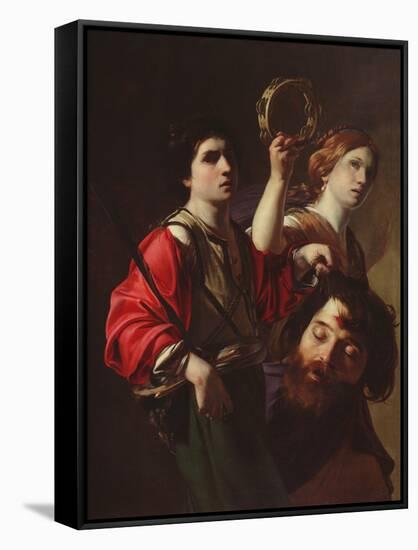 David Triumphant (Oil on Canvas)-Bartolomeo Manfredi-Framed Stretched Canvas