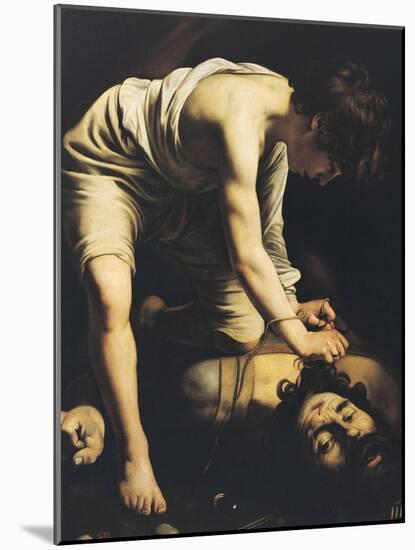 David Victorious over Goliath, circa 1600-Caravaggio-Mounted Giclee Print