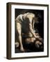 David Victorious over Goliath-Caravaggio-Framed Art Print