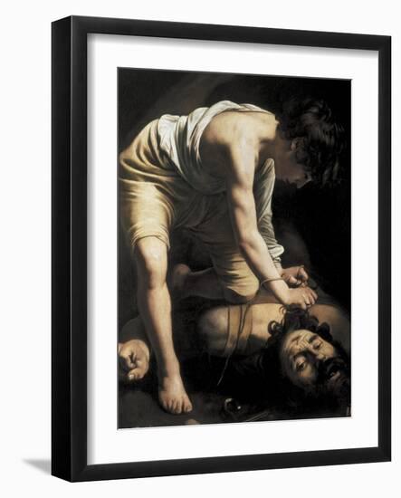 David Victorious over Goliath-Caravaggio-Framed Art Print