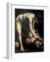 David Victorious over Goliath-Caravaggio-Framed Art Print