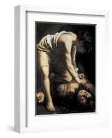 David Victorious over Goliath-Caravaggio-Framed Art Print