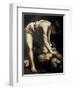 David Victorious over Goliath-Caravaggio-Framed Art Print