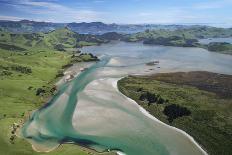 Hoopers Inlet and farmland, Otago Peninsula, Dunedin, South Island, New Zealand-David Wall-Laminated Photographic Print