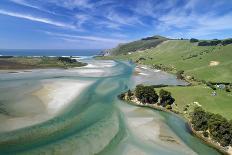 Hoopers Inlet and farmland, Otago Peninsula, Dunedin, South Island, New Zealand-David Wall-Photographic Print