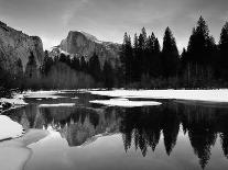 Half Dome Above River and Winter Snow, Yosemite National Park, California, USA-David Welling-Laminated Photographic Print