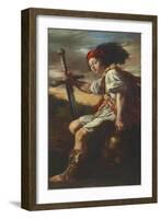 David with the Head of Goliath, c.1620-Domenico Fetti or Feti-Framed Giclee Print