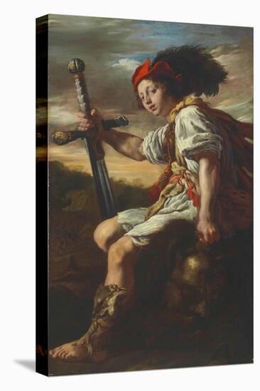 David with the Head of Goliath, c.1620-Domenico Fetti or Feti-Stretched Canvas