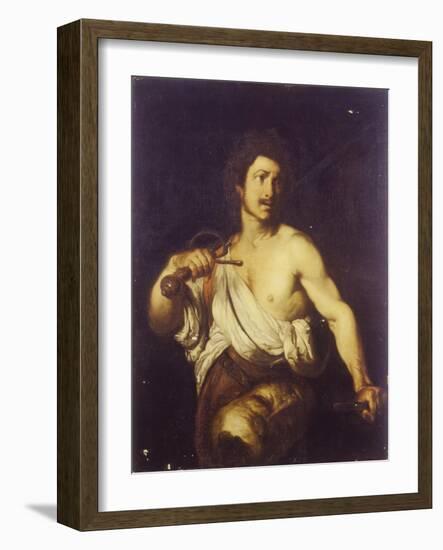 David with the Head of Goliath, C. 1635-Bernardo Strozzi-Framed Giclee Print