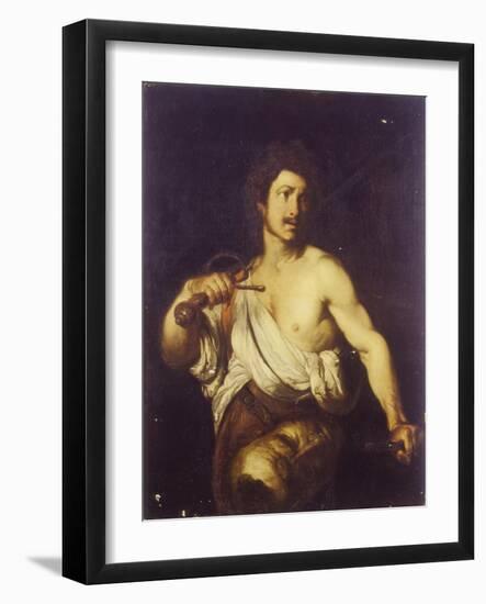 David with the Head of Goliath, C. 1635-Bernardo Strozzi-Framed Giclee Print