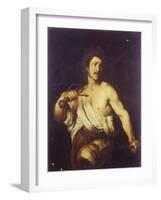 David with the Head of Goliath, C. 1635-Bernardo Strozzi-Framed Giclee Print