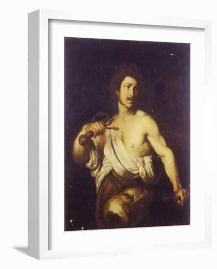 David with the Head of Goliath, C. 1635-Bernardo Strozzi-Framed Giclee Print