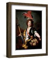 David with the Head of Goliath, C.1636-Bernardo Strozzi-Framed Giclee Print