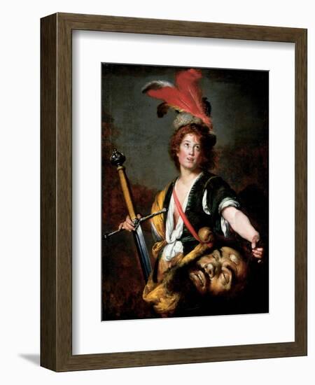 David with the Head of Goliath, C.1636-Bernardo Strozzi-Framed Giclee Print