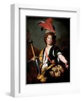 David with the Head of Goliath, C.1636-Bernardo Strozzi-Framed Giclee Print