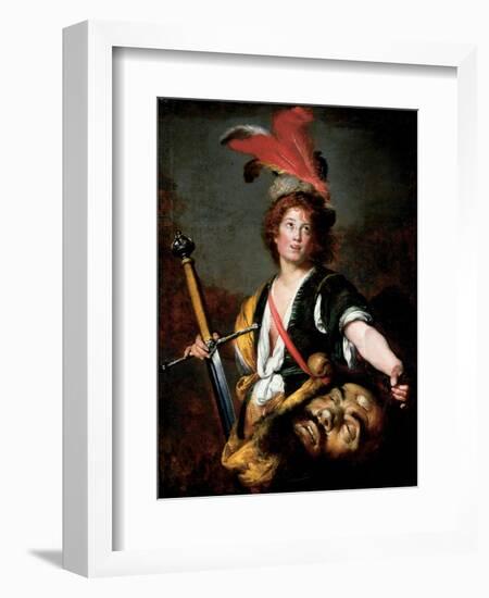 David with the Head of Goliath, C.1636-Bernardo Strozzi-Framed Giclee Print