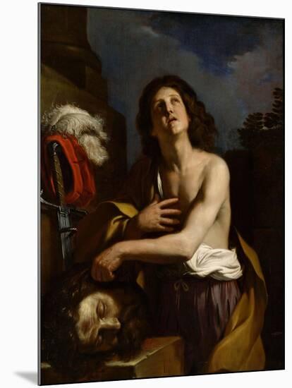 David with the Head of Goliath, C. 1650-Guercino-Mounted Giclee Print
