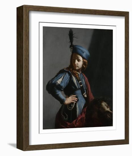 David with the Head of Goliath-Guido Cagnacci-Framed Art Print