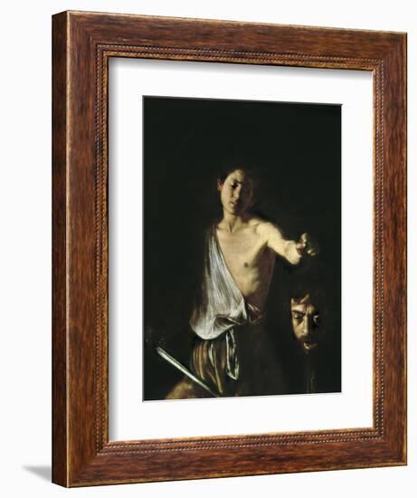 David with the Head of Goliath-Caravaggio-Framed Art Print