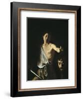 David with the Head of Goliath-Caravaggio-Framed Art Print