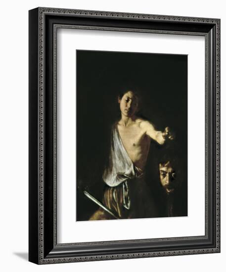 David with the Head of Goliath-Caravaggio-Framed Art Print