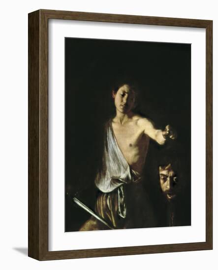 David with the Head of Goliath-Caravaggio-Framed Art Print