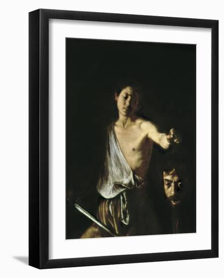 David with the Head of Goliath-Caravaggio-Framed Art Print