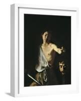 David with the Head of Goliath-Caravaggio-Framed Art Print