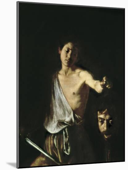 David with the Head of Goliath-Caravaggio-Mounted Art Print