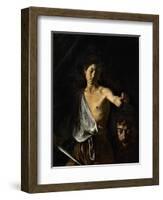 David with the Head of Goliath-Caravaggio-Framed Giclee Print