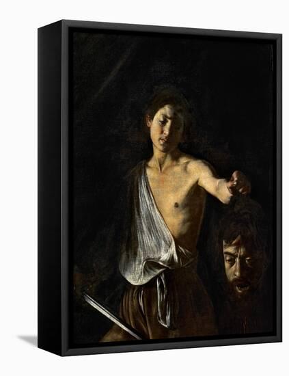 David with the Head of Goliath-Caravaggio-Framed Stretched Canvas
