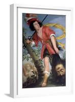 David with the Head of Goliath-Bernardo Strozzi-Framed Giclee Print