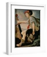 David with the Head of Goliath-T. Flatman-Framed Giclee Print