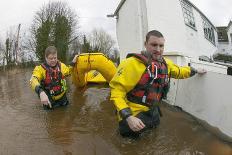 Emergency Services Pumping Floodwaters-David Woodfall-Photographic Print