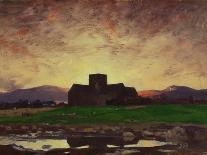 Sunset, Iona (Oil on Canvas)-David Young Cameron-Giclee Print