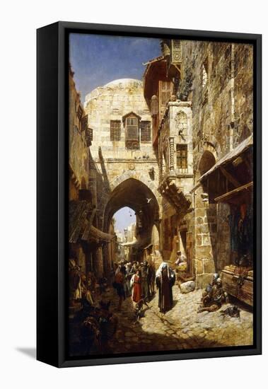 Davidstrasse, Jerusalem, 1887-Gustave Bauernfeind-Framed Stretched Canvas