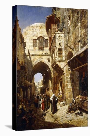 Davidstrasse, Jerusalem, 1887-Gustave Bauernfeind-Stretched Canvas