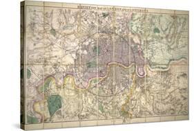 Davies' New Map of London and its Environs, 1882-Edward Stanford-Stretched Canvas