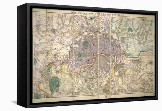 Davies' New Map of London and its Environs, 1882-Edward Stanford-Framed Stretched Canvas