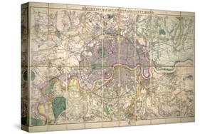 Davies' New Map of London and its Environs, 1882-Edward Stanford-Stretched Canvas