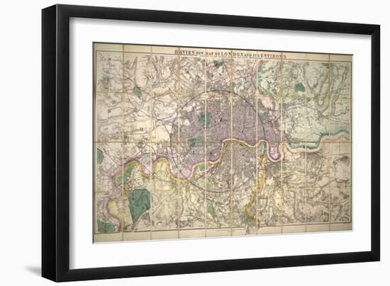 Davies' New Map of London and its Environs, 1882-Edward Stanford-Framed Giclee Print