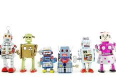 A Team of Robot Toys-davinci-Stretched Canvas