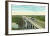 Davis, California - Causeway over Yolo Basin Towards Sacramento-Lantern Press-Framed Art Print