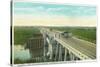 Davis, California - Causeway over Yolo Basin Towards Sacramento-Lantern Press-Stretched Canvas