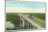 Davis, California - Causeway over Yolo Basin Towards Sacramento-Lantern Press-Mounted Art Print