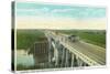 Davis, California - Causeway over Yolo Basin Towards Sacramento-Lantern Press-Stretched Canvas