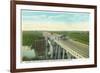 Davis, California - Causeway over Yolo Basin Towards Sacramento-Lantern Press-Framed Art Print