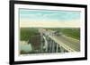 Davis, California - Causeway over Yolo Basin Towards Sacramento-Lantern Press-Framed Art Print