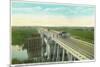 Davis, California - Causeway over Yolo Basin Towards Sacramento-Lantern Press-Mounted Art Print