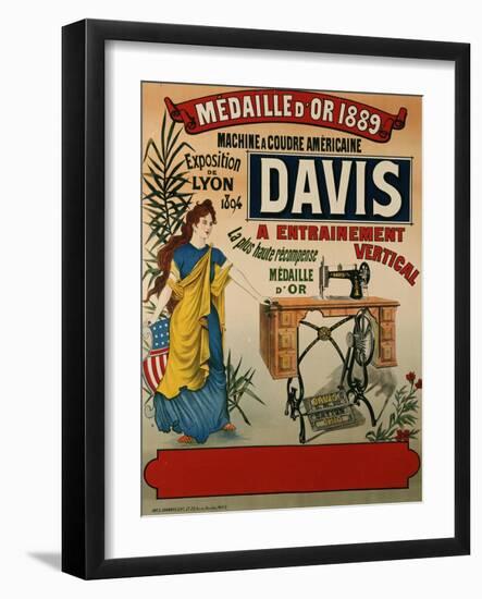 Davis, Machine a Coudre Americaine, circa 1894-null-Framed Giclee Print